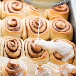 These Cinnamon Rolls are soft, fluffy, cinnamony, buttery and crowned with a lavish amount of salted maple glaze. I fell in love when I tried these.