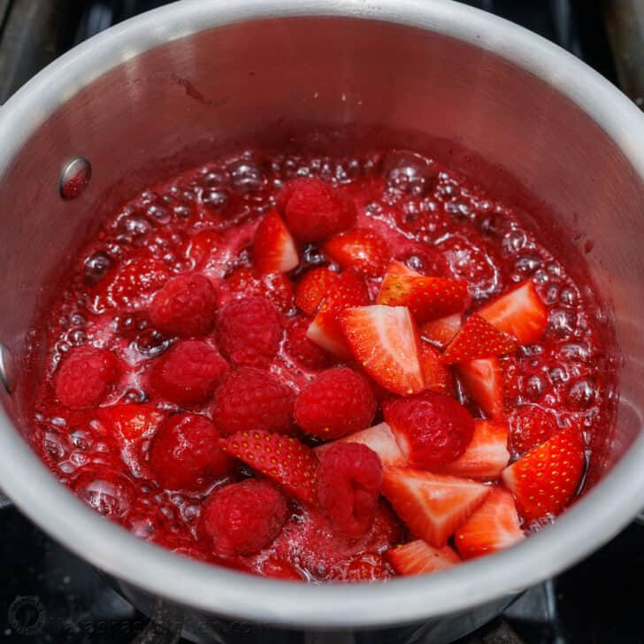 Panna Cotta is a quick and easy Italian dessert. The fresh berry sauce gives every creamy spoonful the perfect balance of sweet and tangy. Mixing fresh berries into sauce