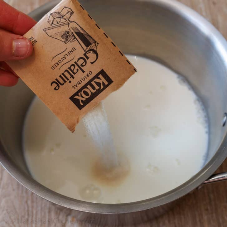 Panna Cotta is a quick and easy Italian dessert. The fresh berry sauce gives every creamy spoonful the perfect balance of sweet and tangy. Pour powdered gelatin packet over milk in a saucepan.