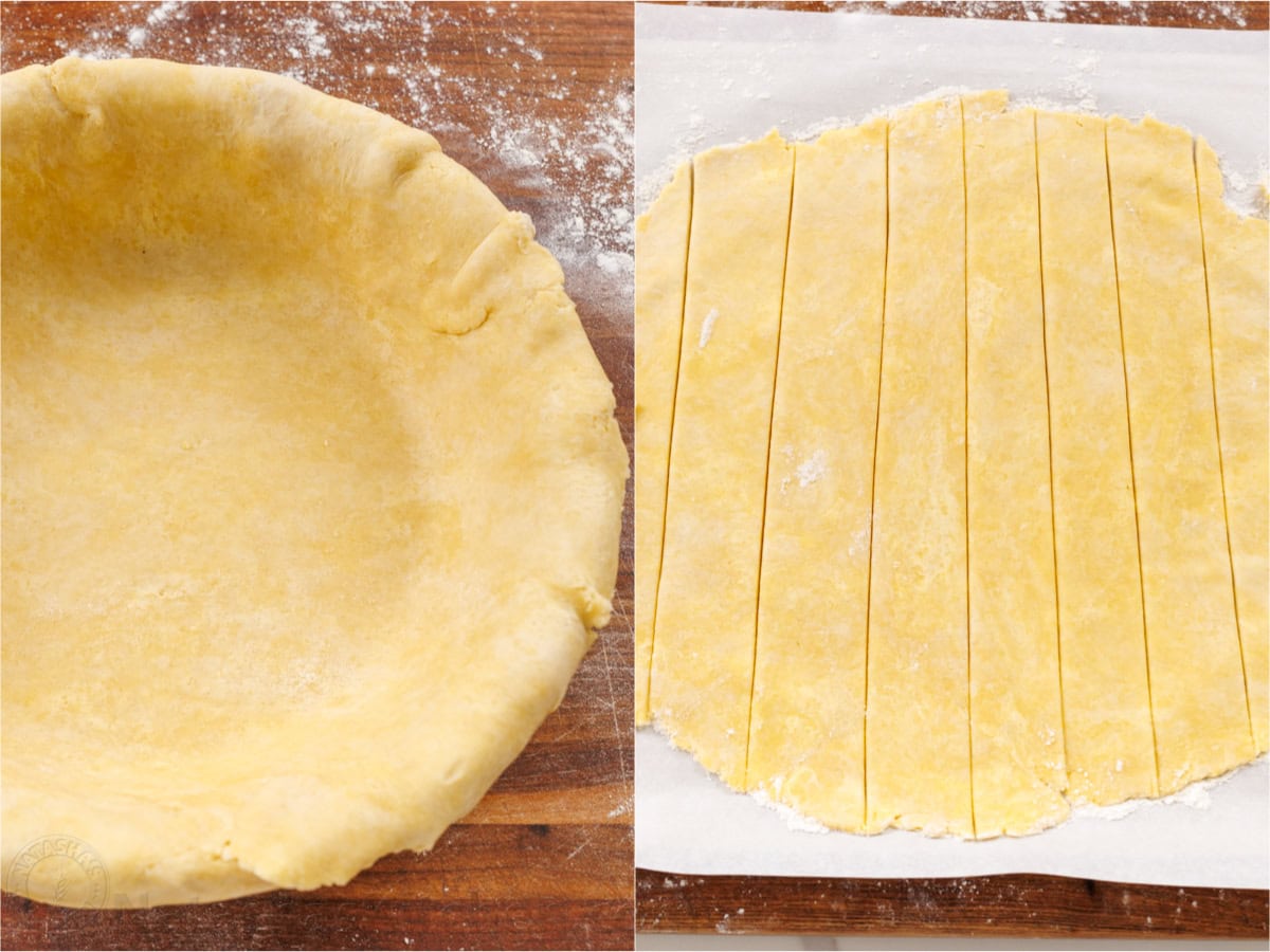 Easy homemade Peach Pie Recipe with pie crust made from scratch. This fool-proof recipe tastes amazing with ripe peaches. Gets rave reviews! How to make a lattice crust using two homemade crusts