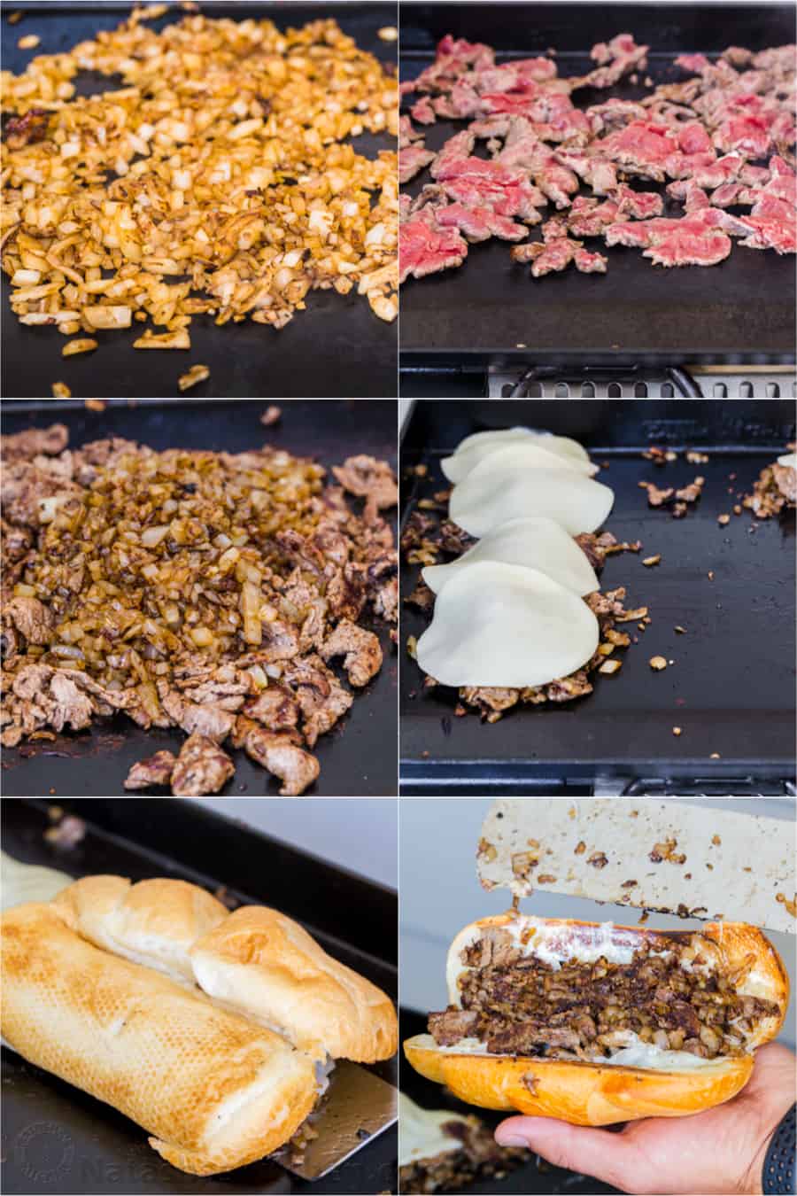 Philly Cheesesteak with tender ribeye steak, melted provolone, and caramelized onion in a garlic butter roll. Easy Philly Cheesesteak Sandwich video how-to. #phillycheesesteak #phillycheesesteakrecipe #phillycheesesteaksandwich #natashaskitchen #cheesesteak #sandwich Step by step instructions how to make Philly cheesesteak sandwiches
