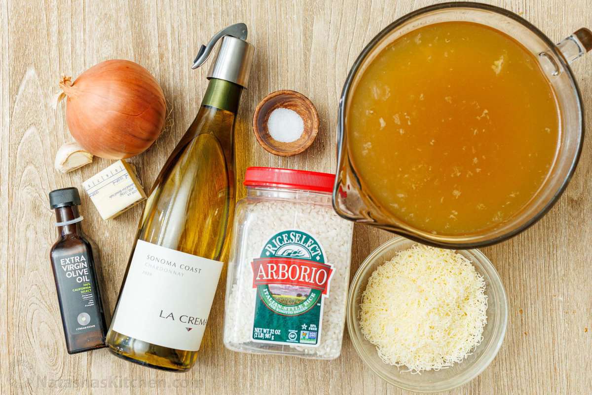 Ingredients for making risotto Ingredients for homemade risotto