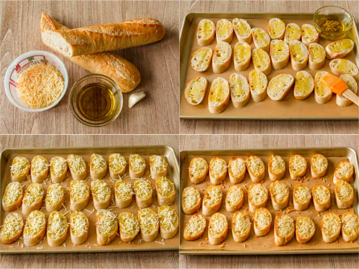 Making garlic parmesan toasts step by step making parmesan garlic toasts